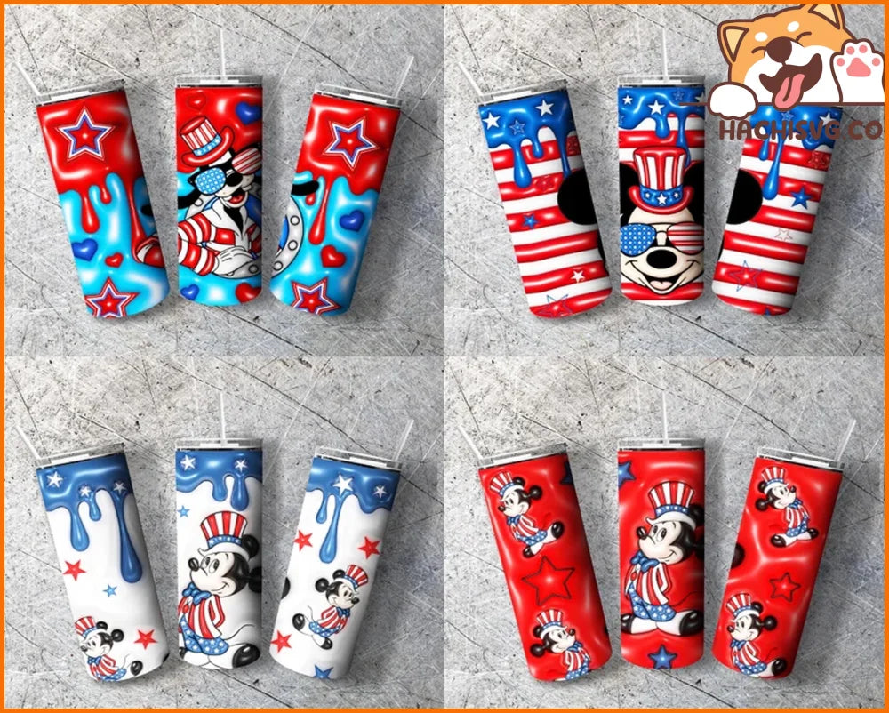 10+ 3D Inflated 4th Of July 20oz Sublimation Tumbler Designs, Bubble Wrap America Tumbler Designs, Puffy Tumbler Wrap Png, Instant Download