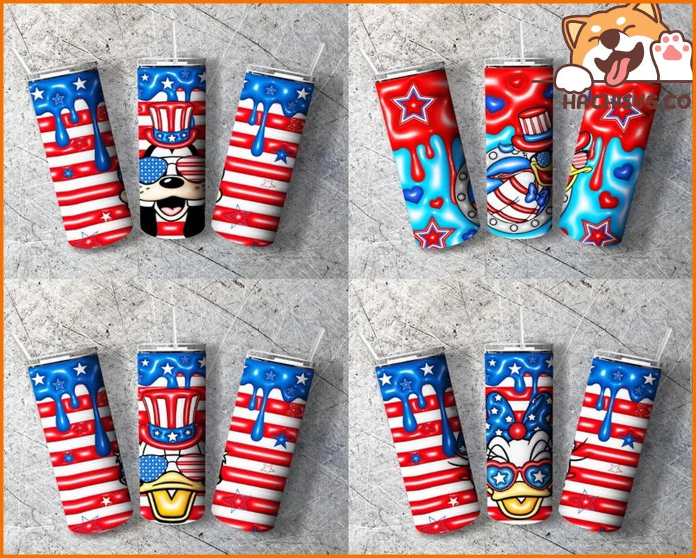 10+ 3D Inflated 4th Of July 20oz Sublimation Tumbler Designs, Bubble Wrap America Tumbler Designs, Puffy Tumbler Wrap Png, Instant Download