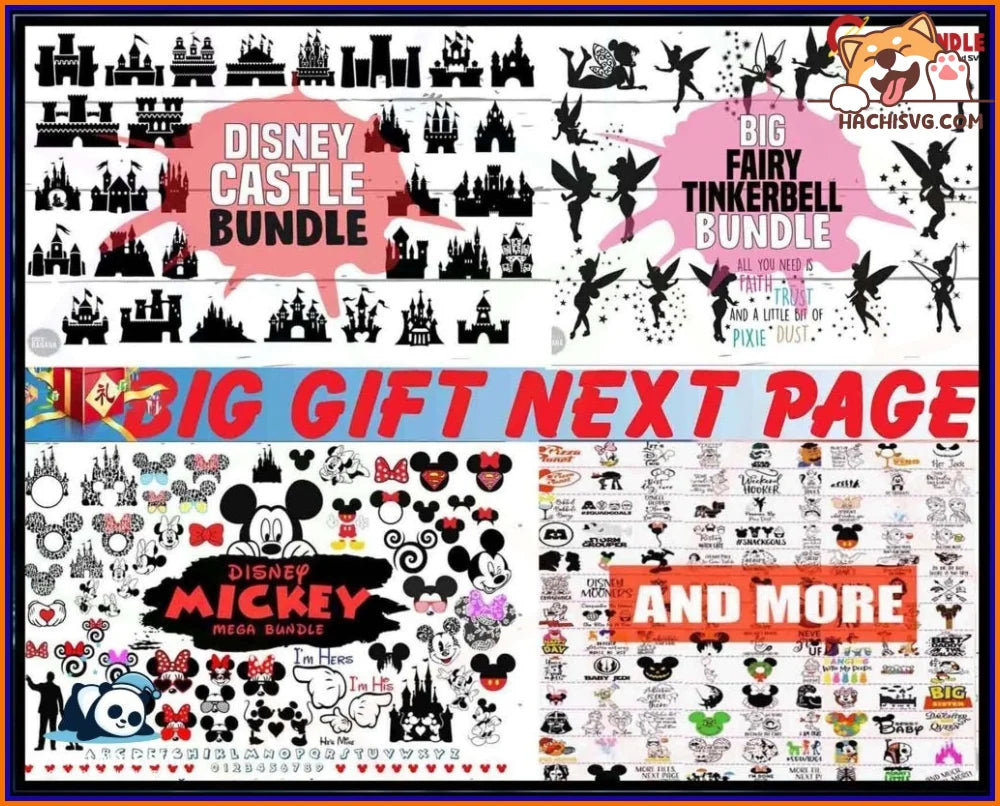 102.000+Disney designs, Fun Disney bundle, Disney svg bundle, Big bundle SVG and for cricut files, Clipart Svg