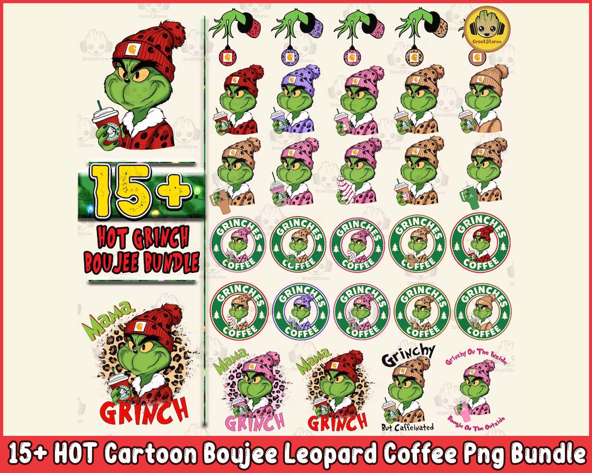 15+ HOT Cartoon Boujee Leopard Coffee Png