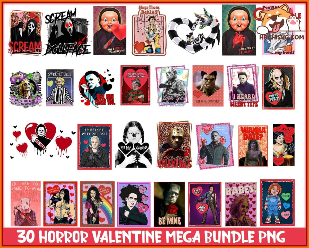 30+  Horror Valentine PNG, Valentine's Day Horror Character, Horror Valentine Png, Valentine's Day Png, Funny Valentine Png, Instant Download