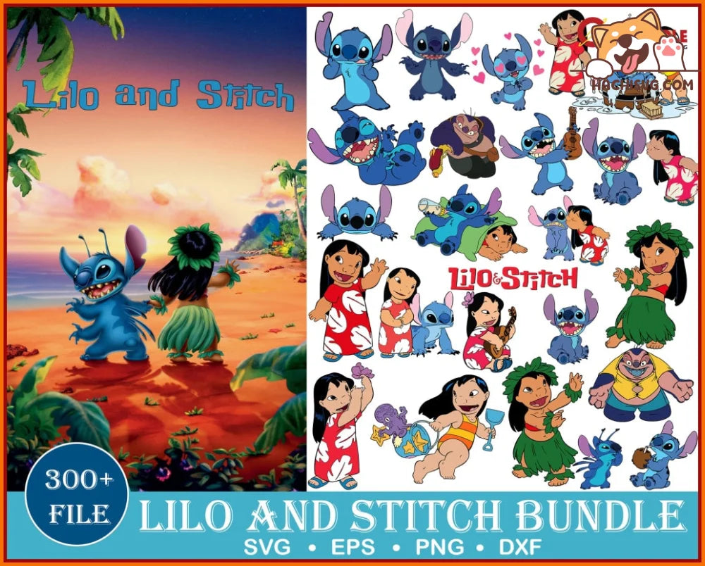 300+ Lilo and Stitch bundle svg, png, dxf, eps – Hachisvg