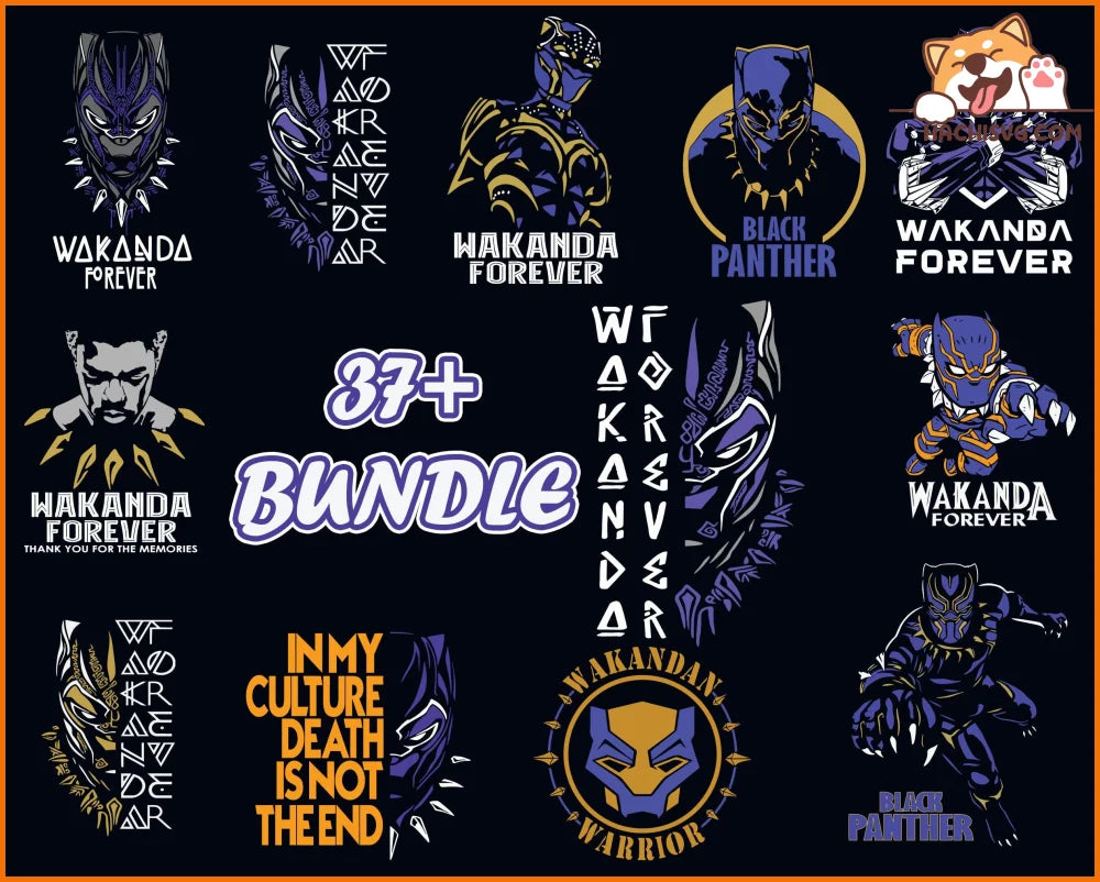 37+ Bundle Wakanda Forever Black Panther SVG for shirt PNG JPG Sublimation Design Men Shirts ,Women Shirts ,Gift for Friends, Black Panther Shirts Svg