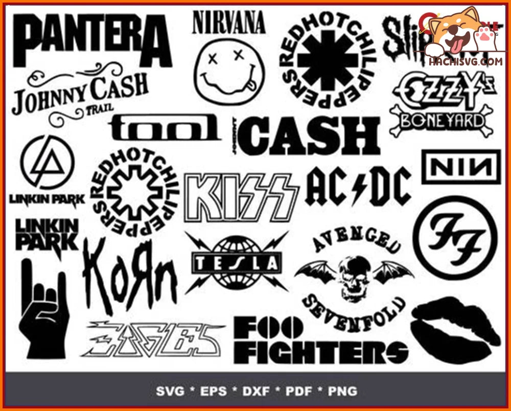 400+ Rock band logo bundle svg, png, dxf, eps – Hachisvg