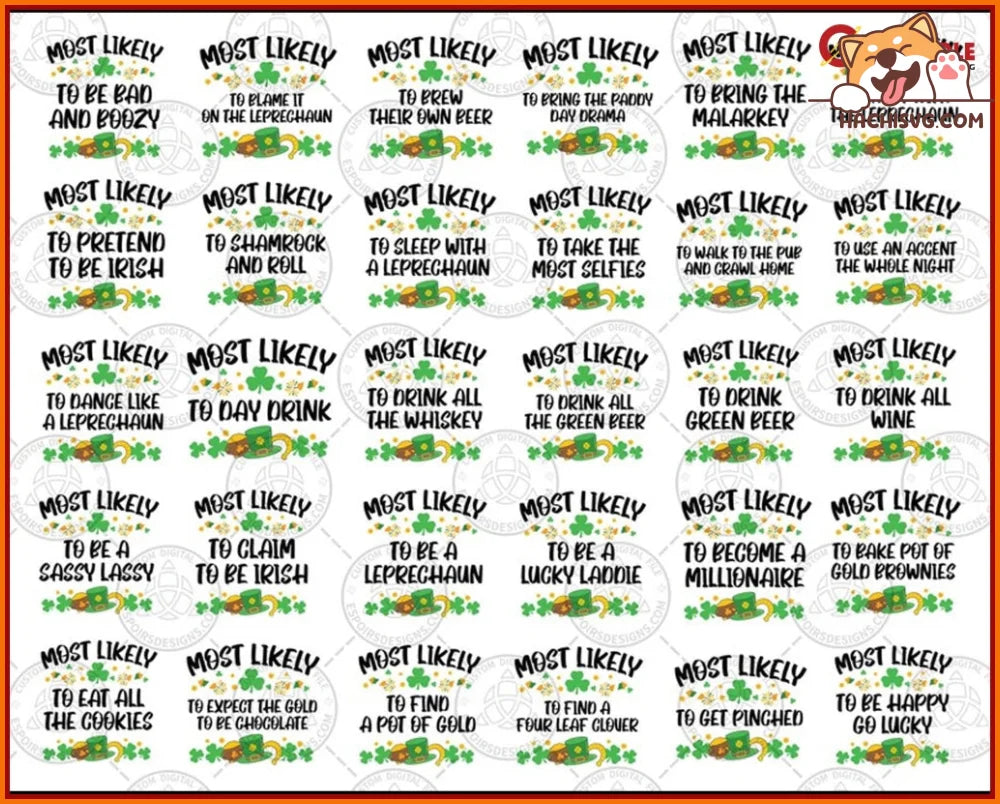 45+ St. Patrick’s Day PNG Bundle, Most Likely To St. Patrick Day Png, Funny Patrick’s Day Png, Family Patrick Png, Digital Download
