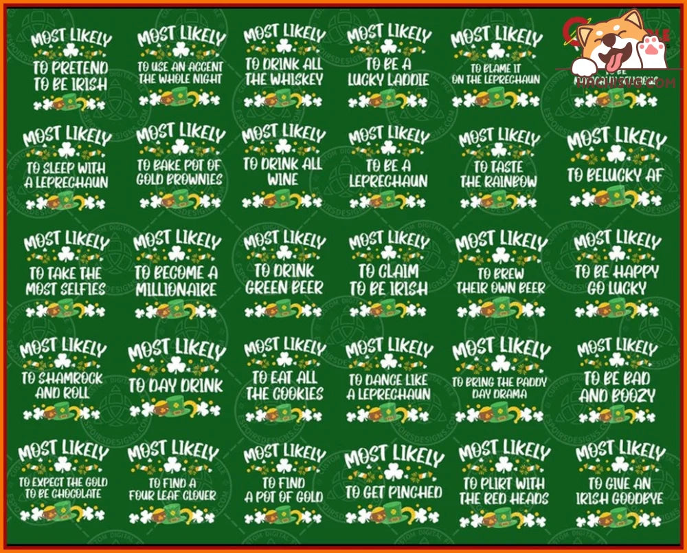 45+ St. Patrick’s Day PNG Bundle, Most Likely To St. Patrick Day Png, Funny Patrick’s Day Png, Family Patrick Png, Digital Download
