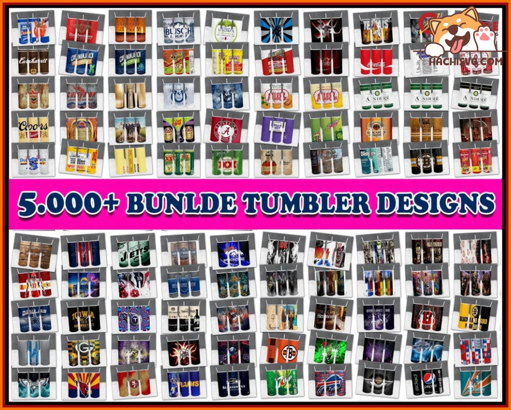 5000+ Tumbler Designs Bundle PNG High Quality, Designs 20 oz sublimation, Bundle Design Template for Sublimation