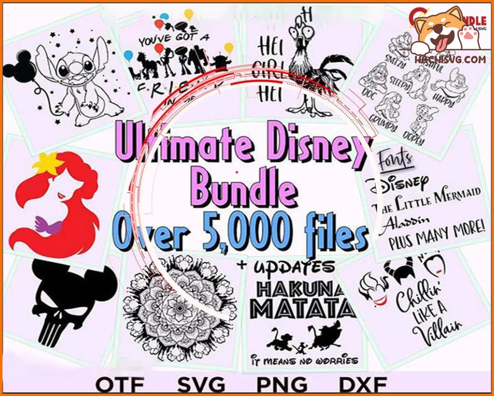 5000+Ultimate Disney bundle svg, png, dxf, eps