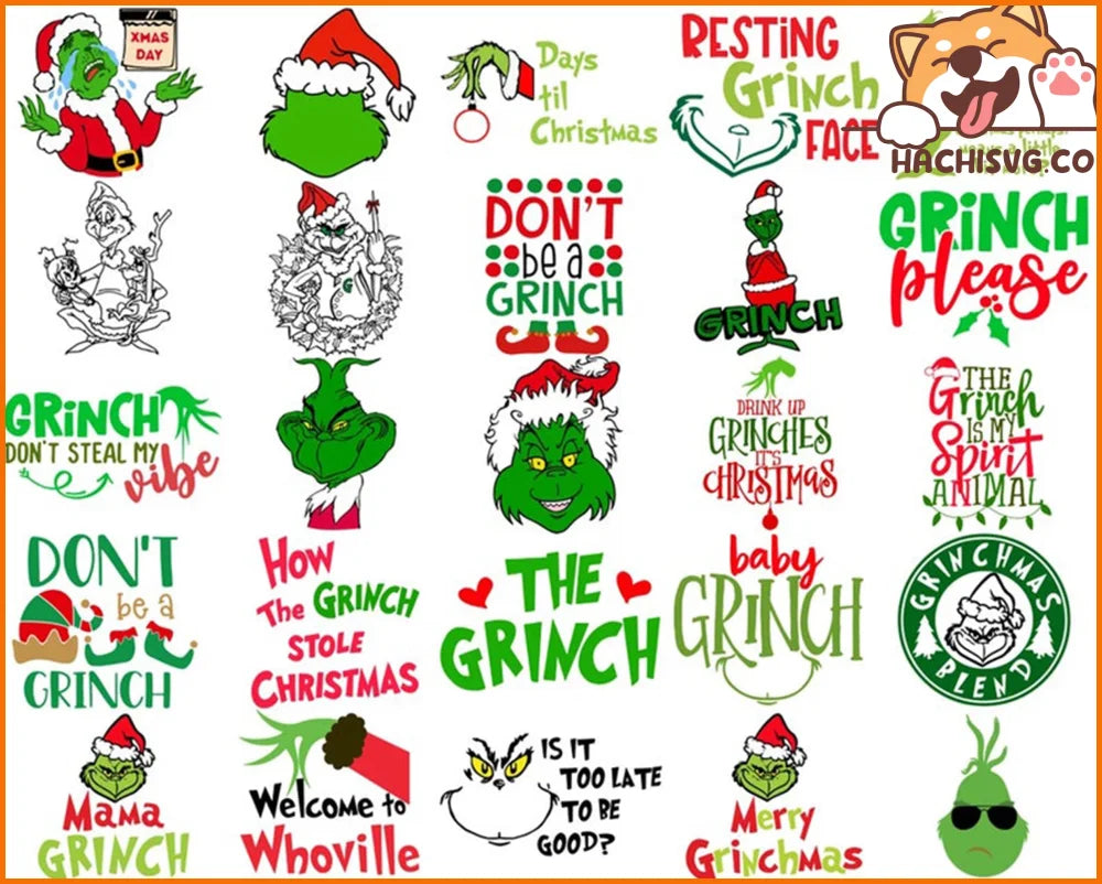 950+ Grinch SVG Files Free for Cricut, Silhouette, Grinch Face SVG, Gr ...