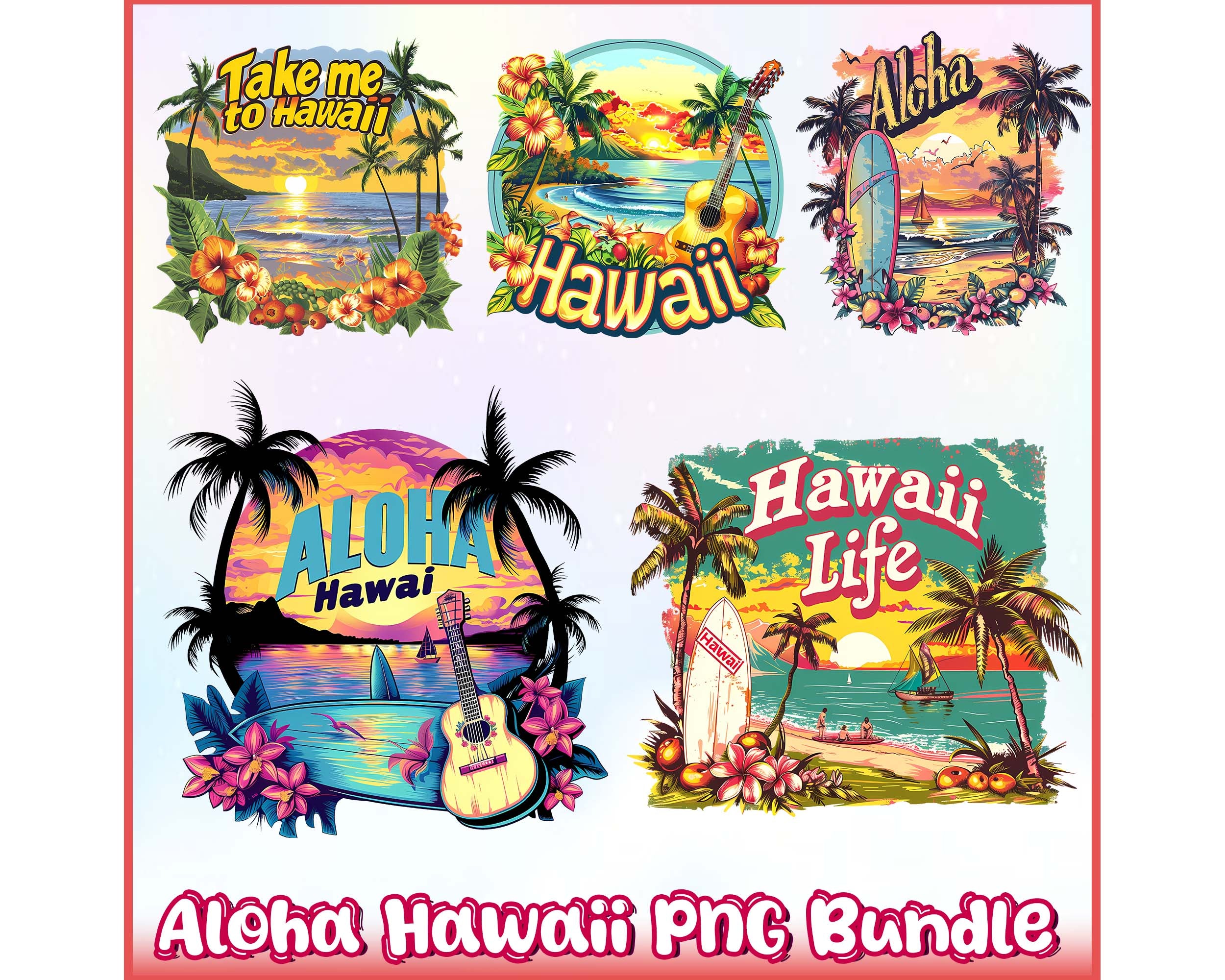 Aloha Hawaii Png Bundle Summer Png Instant Download