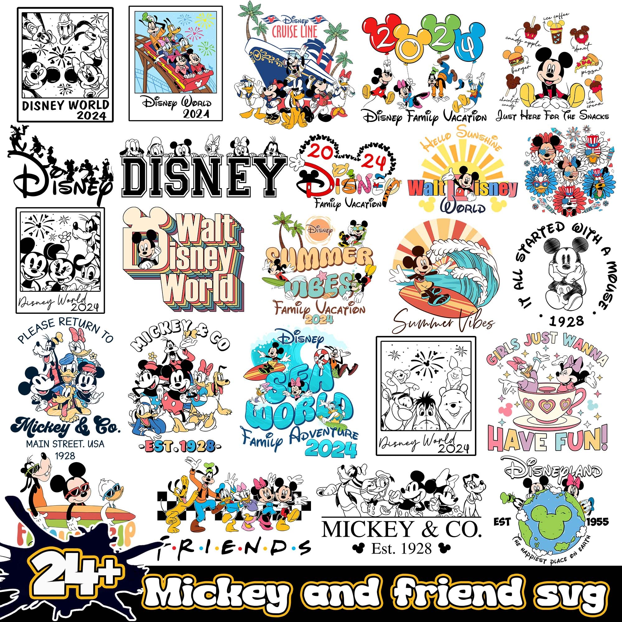 Mickey and Co Svg Png Bundle