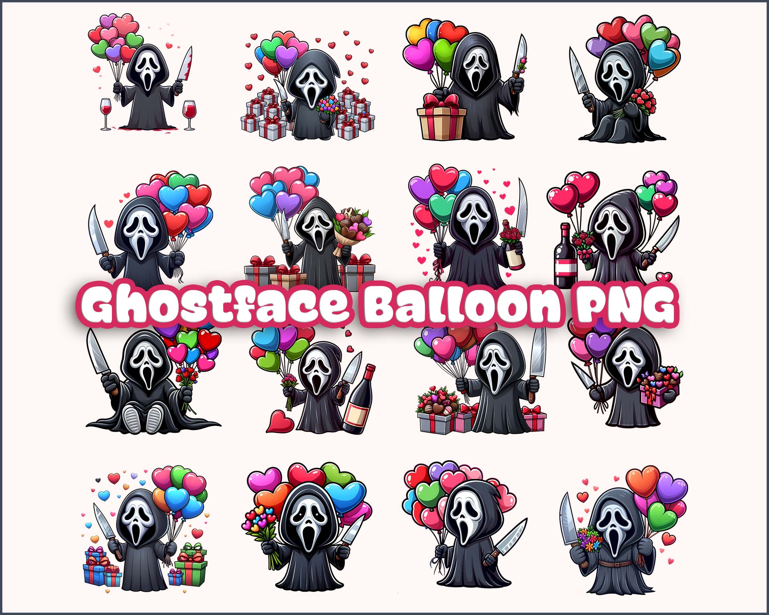 Ghostface Balloon PNG, Ghostface Valentine Scream Valentine PNG, No You Hang Up Horror