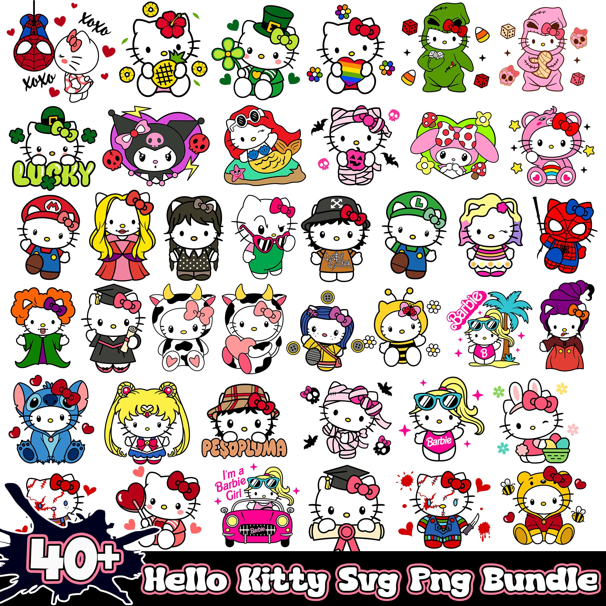 40+ Hello Kitty Svg Files for Cricut Instant Download
