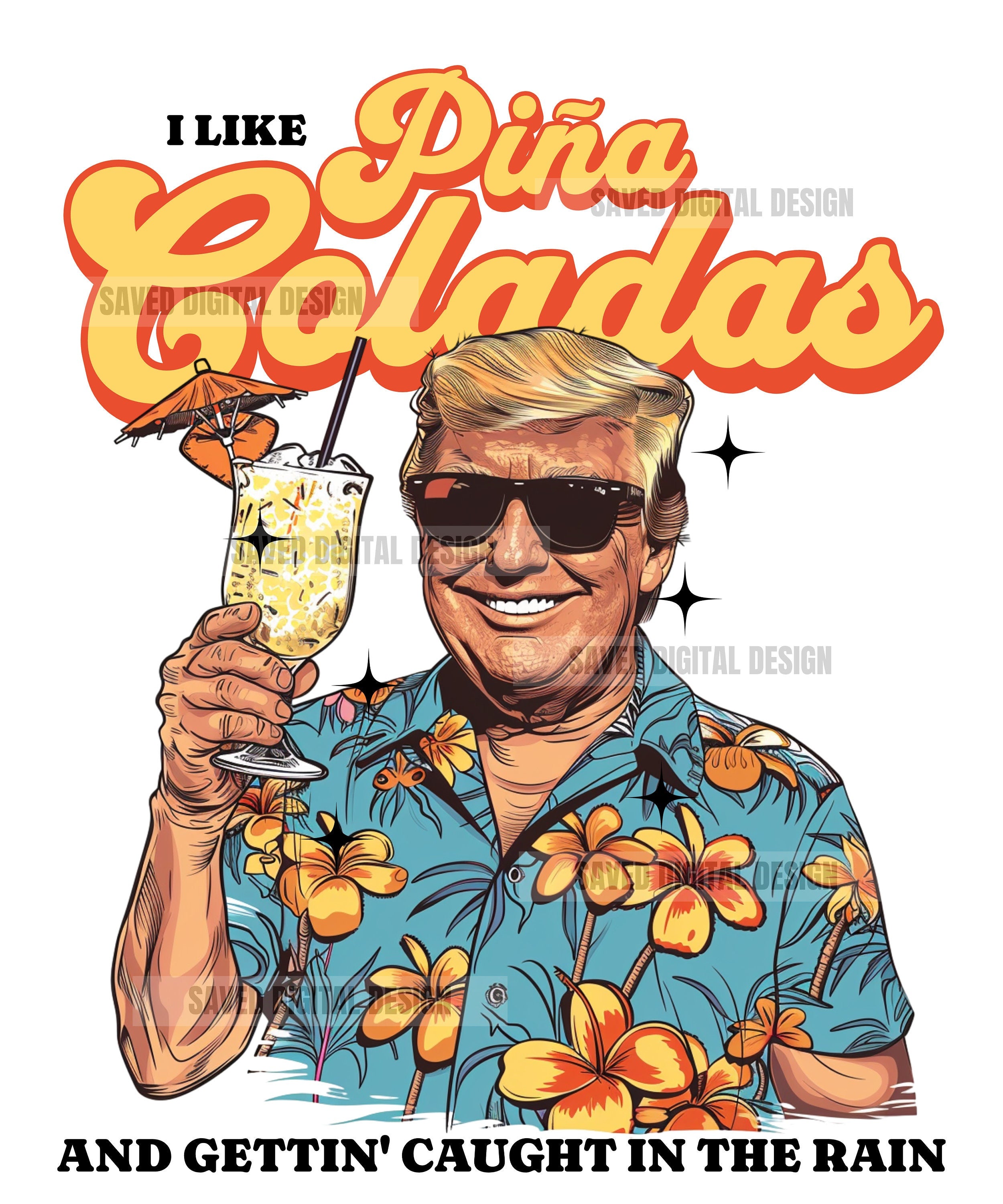 Pina Colada Summer Donald Daddy Preppy Edgy Png Instant Download