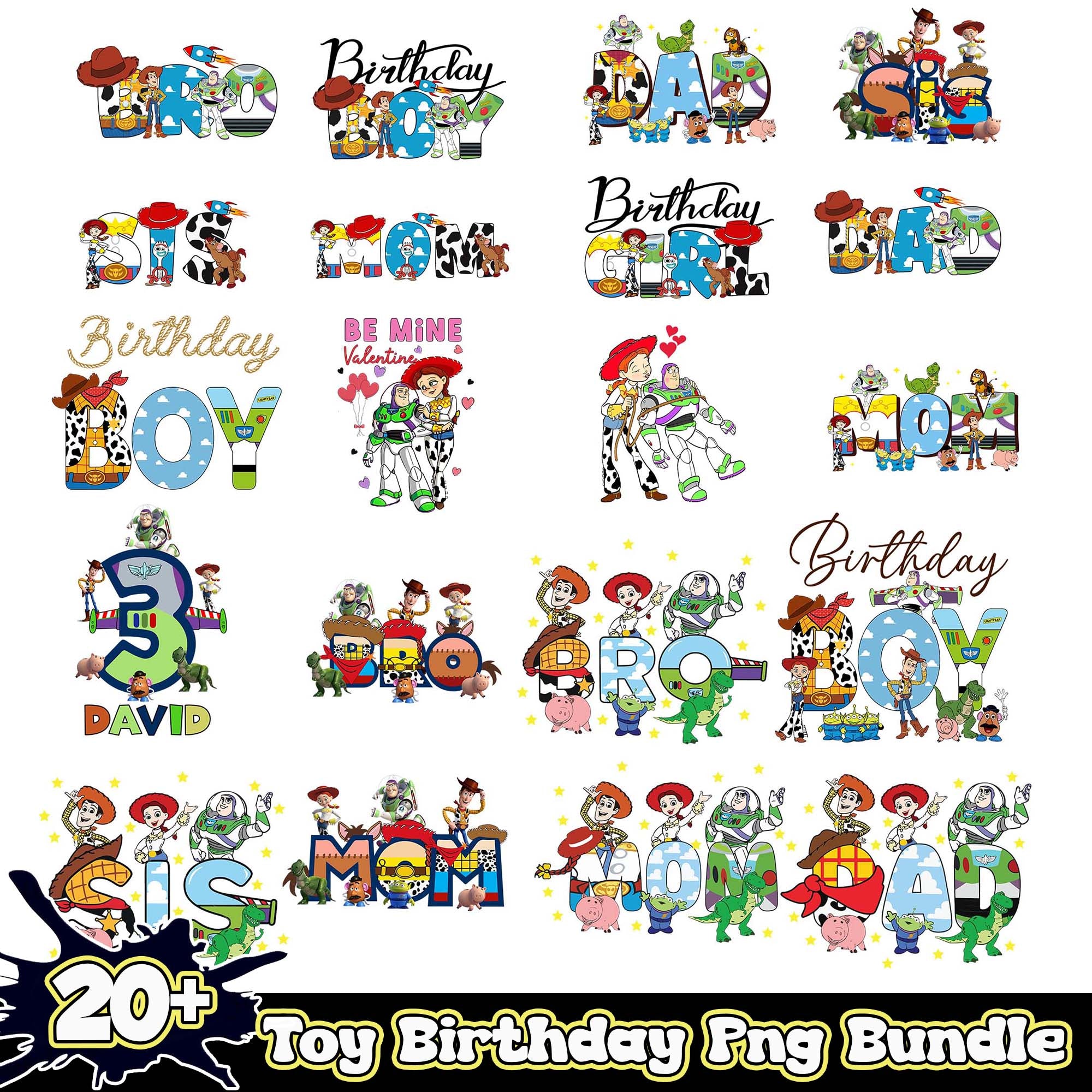 Toy Birthday Png Bundle Instant Download