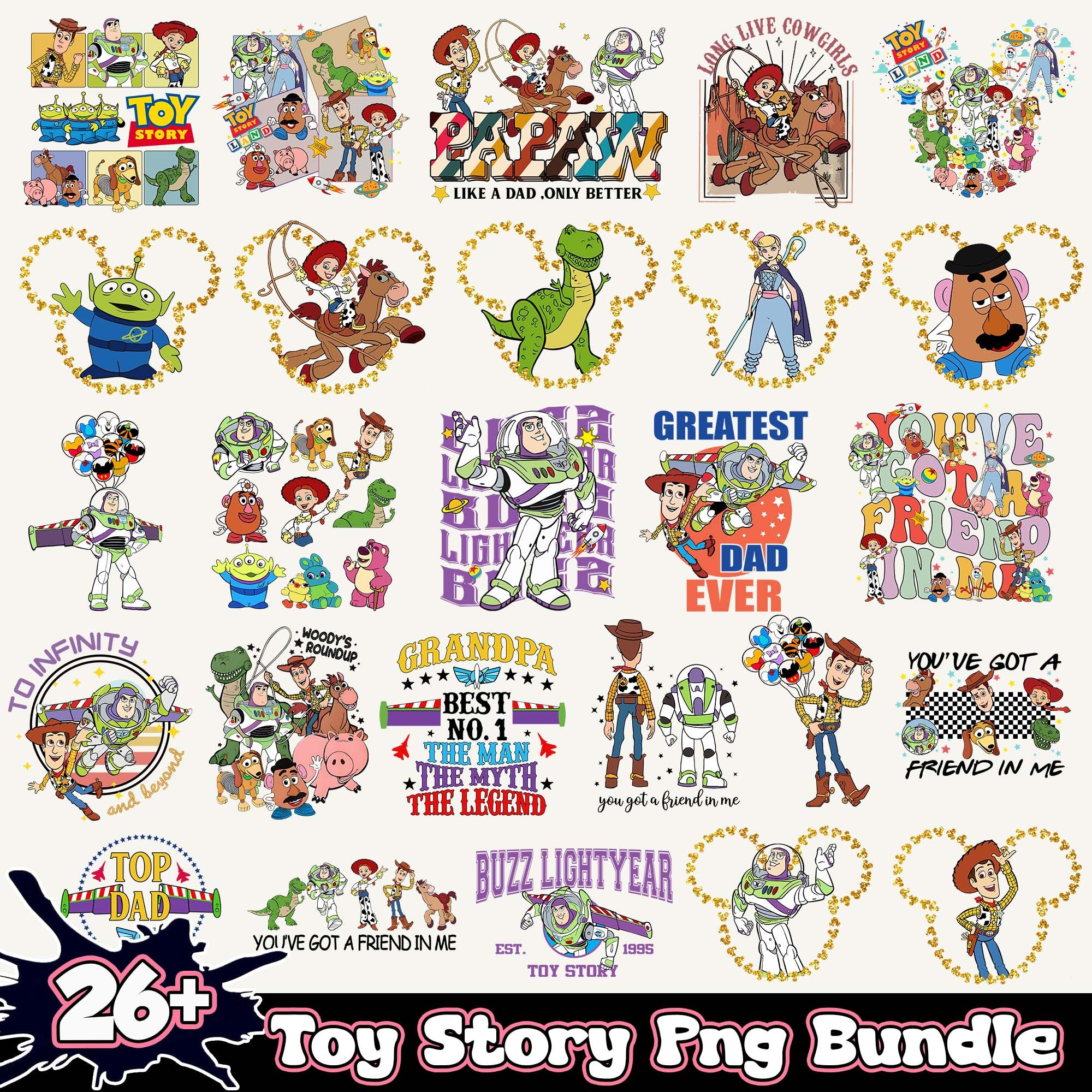 Retro Toy Story Png Bundle