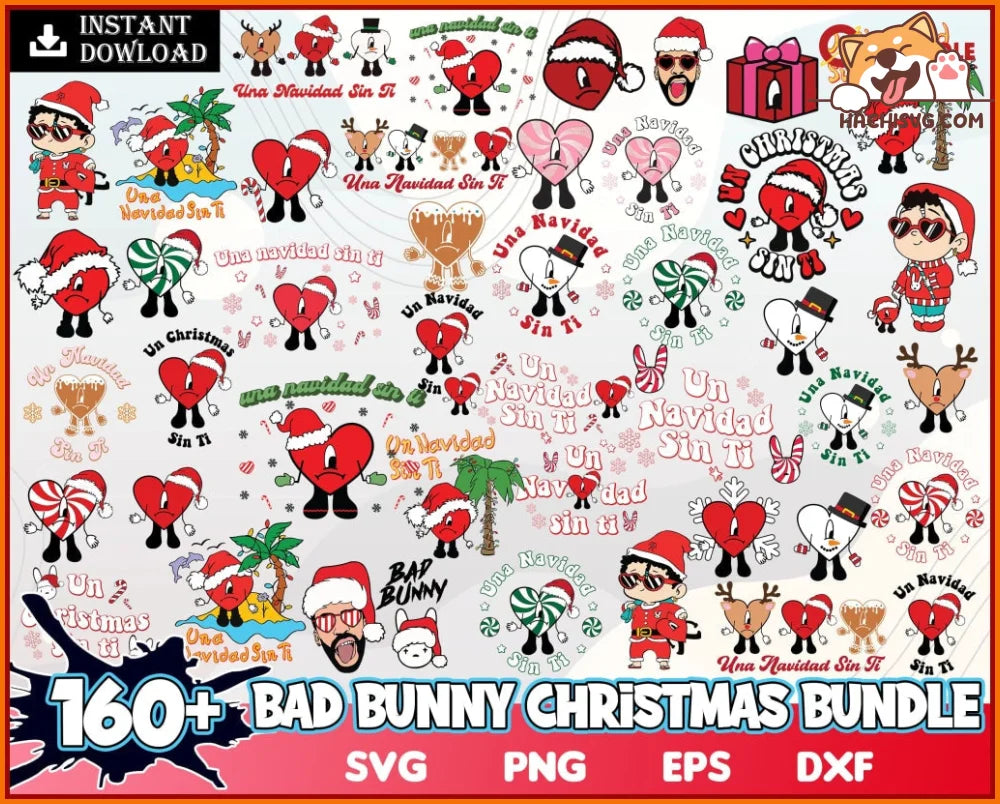 Christmas Bad Bunny SVG, Una Navidad Sin Ti Svg Bundle, Bad Bunny Navidad Png, Bad Bunny Christmas, Bad Bunny Xmas, Digital Download