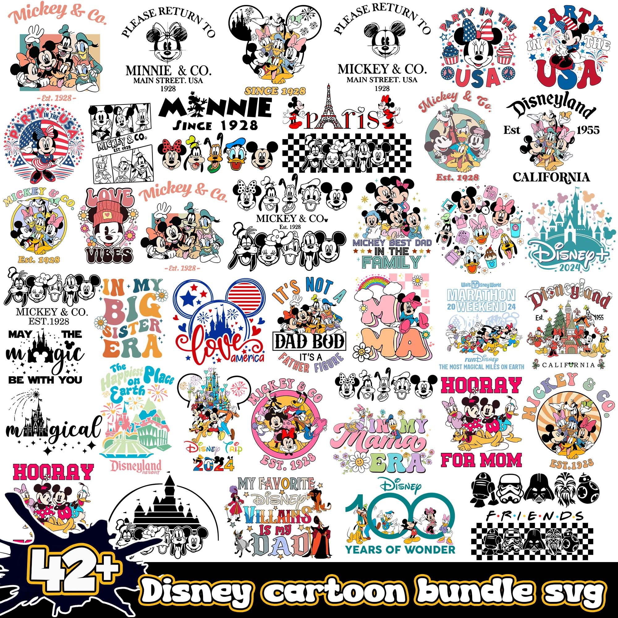 Mickey and Co Svg Bundle, Disney Vacation Png