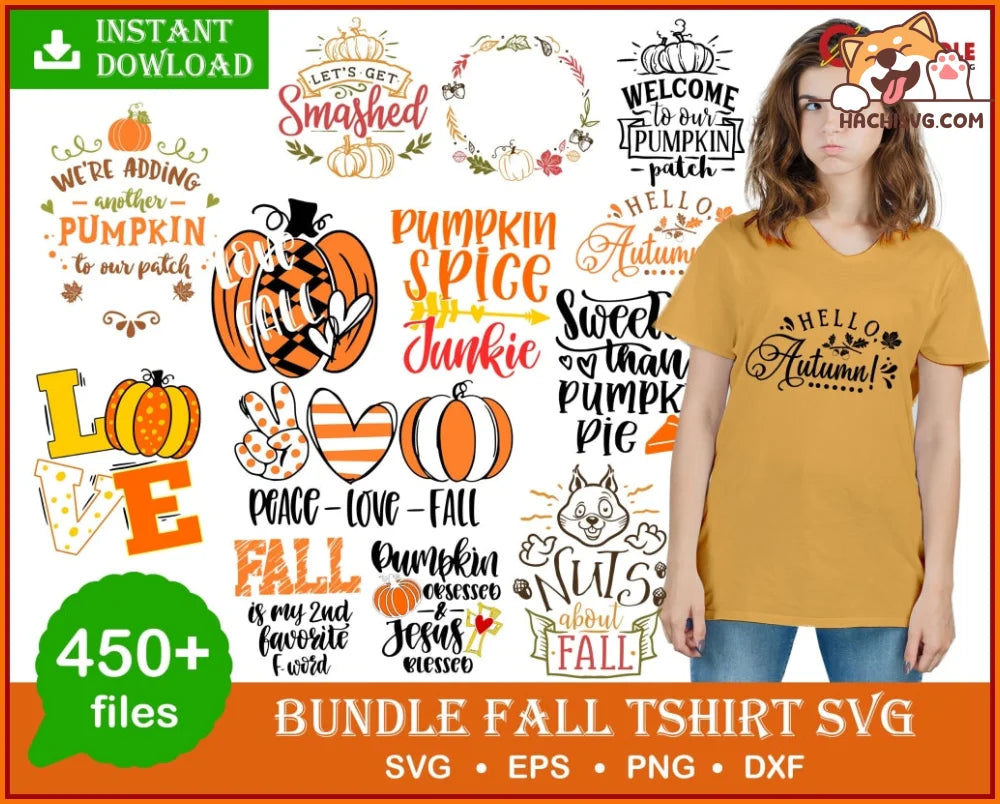 Fall shirt svg bundle 450+ svg, png, dxf, pdf 1.0