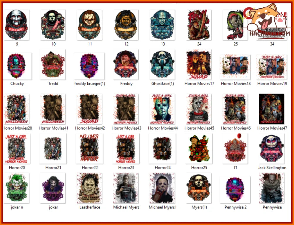 Halloween Horror Movie Killers PNG, halloween sublimation, Halloween PNG, Horror Squad, Halloween Horror Friends, Friends Horror Characters