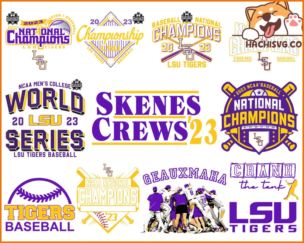 LSU 2023 College World Series Bundle PNG Files For Sublimation, Geaux Tigers PNG.